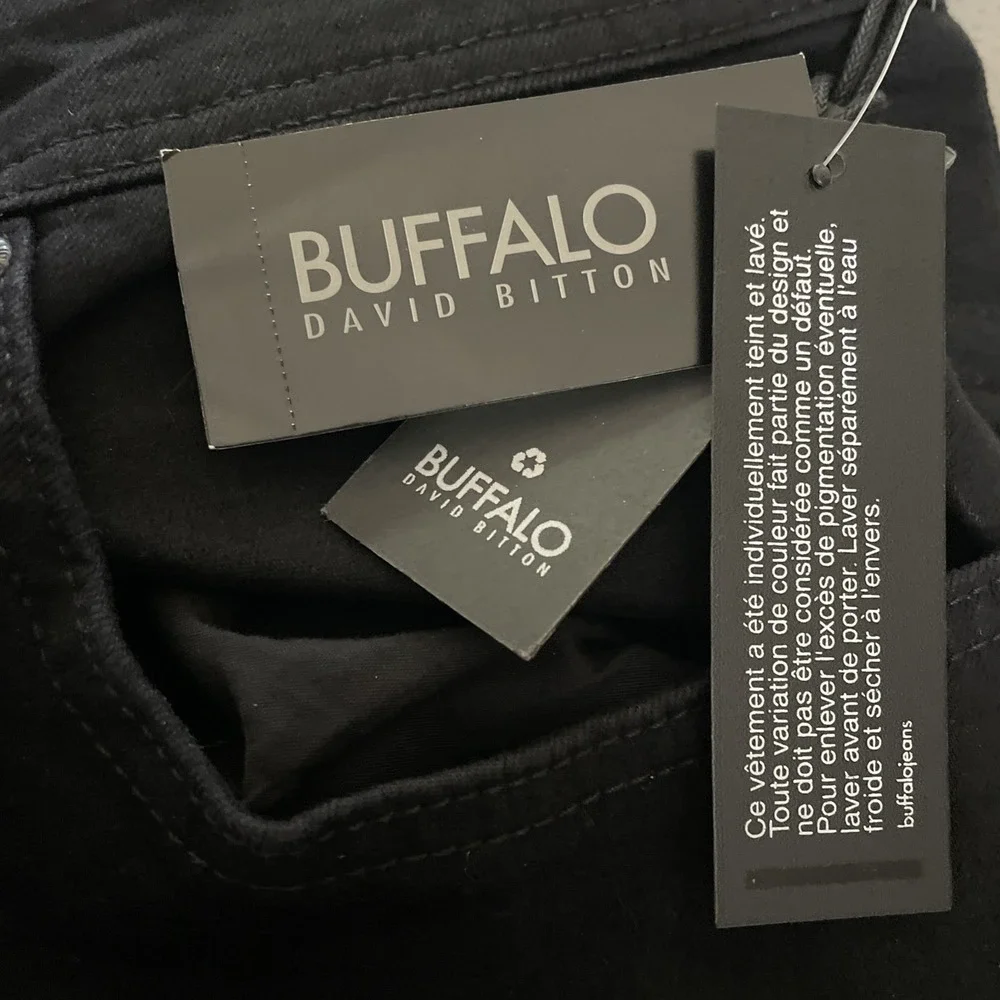 Buffalo David Bitton Men Black Denim Jeans 40x30 Evan-x‎ Slim Straight  NWT